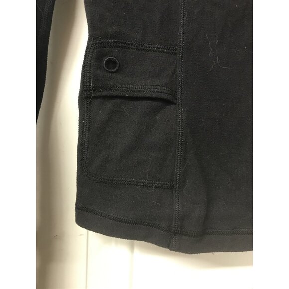 EUC Ivivva LuluLemon Athletica Long Sleeve Shirt Sz 10 Black 1/4 Zip Fold Mitts - Picture 4 of 10
